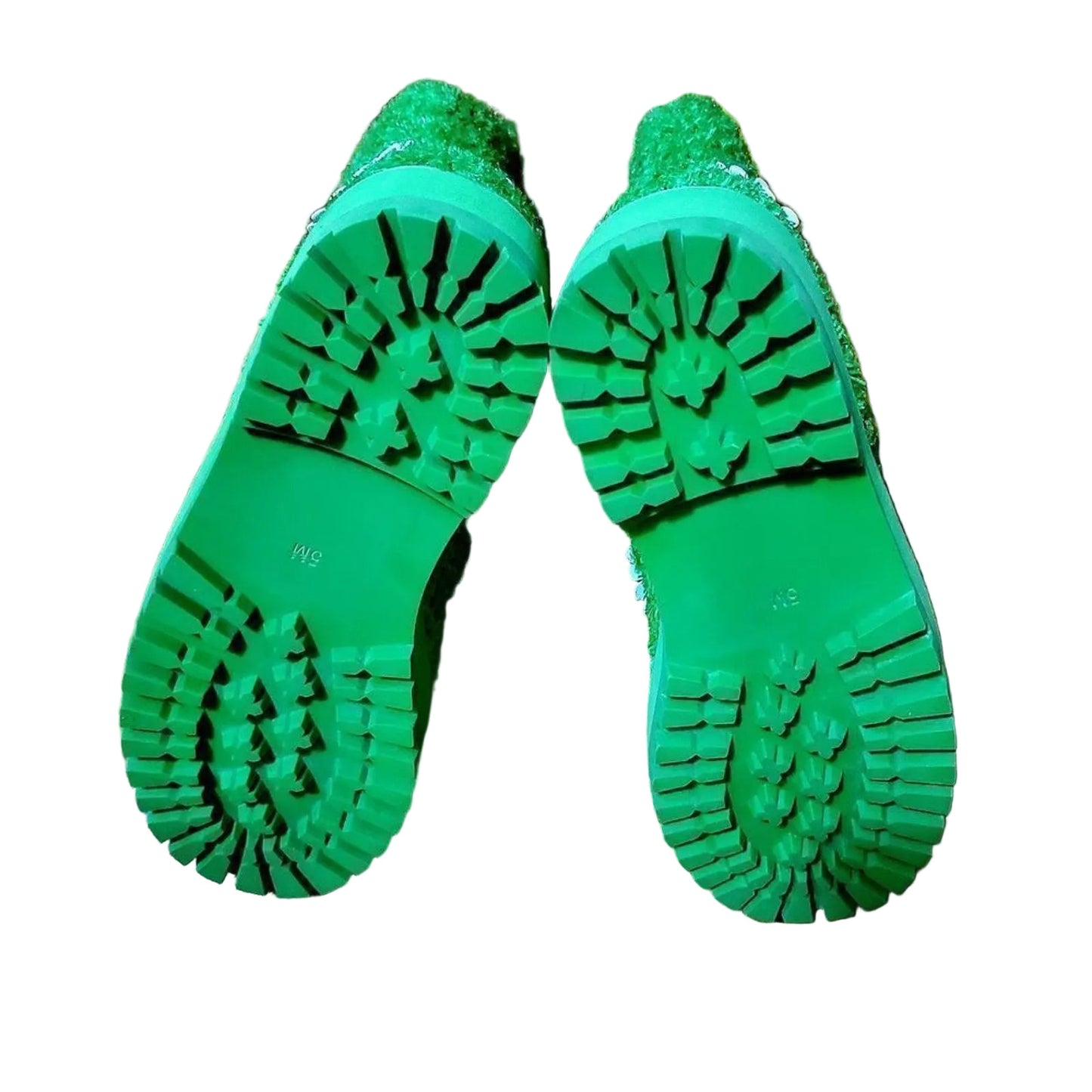 Delia's Green Grass Texture Daisy Platform Boots Zipper Lace-Up Combat Boots