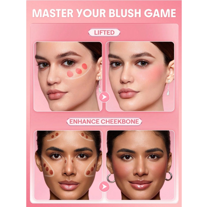 SHEGLAM Color Bloom Liquid Blush - Swipe Right | Matte Deep Magenta Cheek Tint