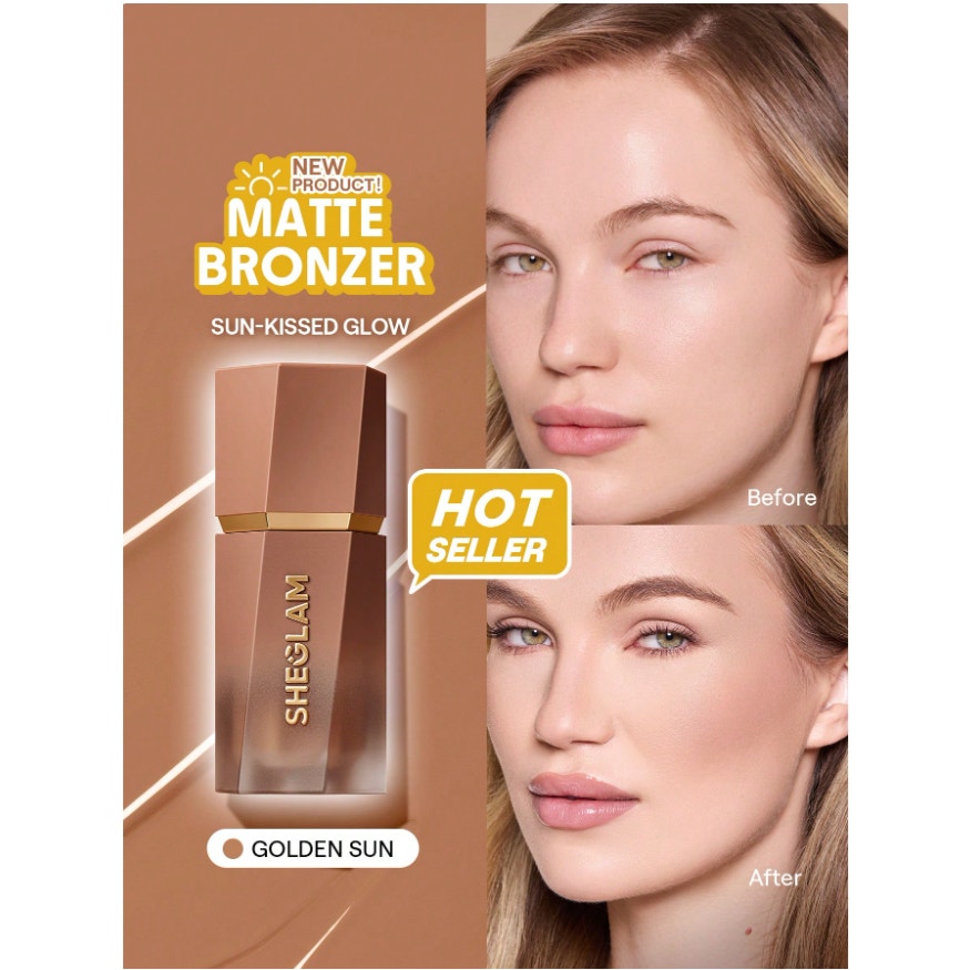 SHEGLAM Liquid Matte Bronzer – Golden Sun Sun-Kissed Glow for Fair to Light SkiN