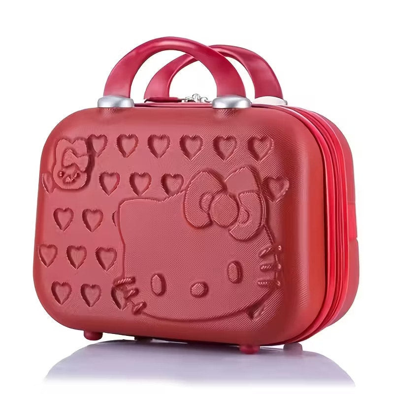 Sanrio Hello Kitty Mini Suitcase, Purse, Makeup Travel Bag Case - Red