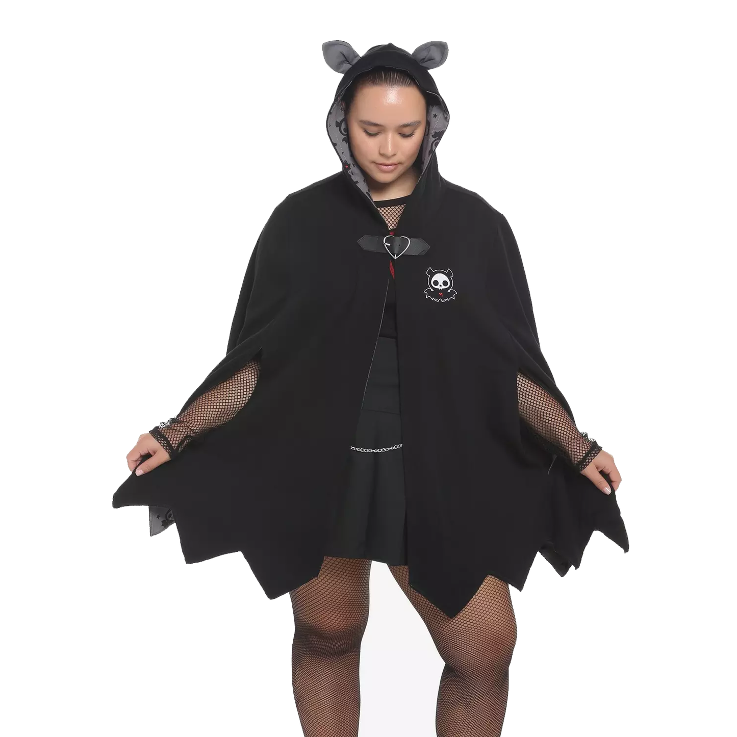 Skelanimals Diego Bat Goth Emo Egirl Hooded Winged Cape S, M