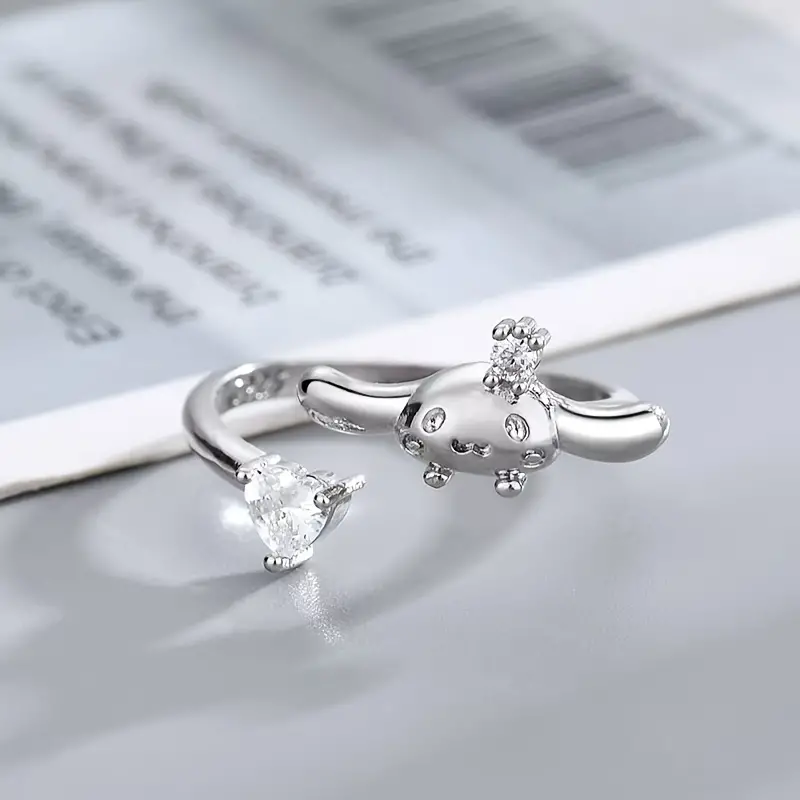 Sanrio Cinnamoroll Women's Kawaii adjustable silver ring