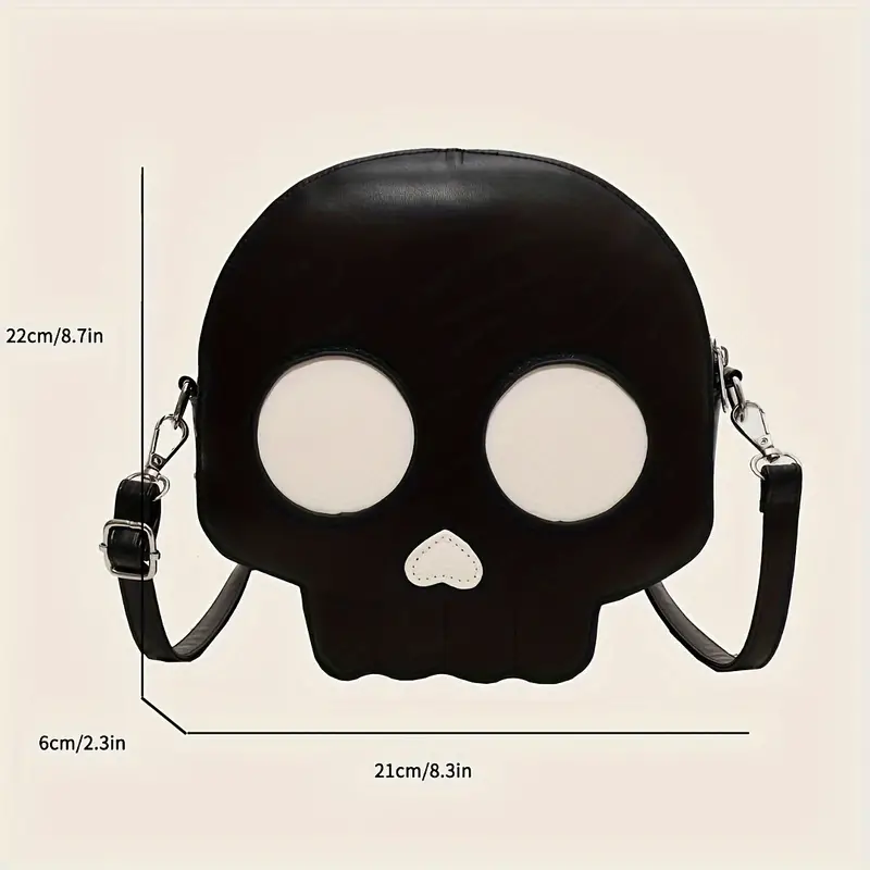 Wicked Silk Emo Kawaii Black & White Crossbody Skull Purse Bag