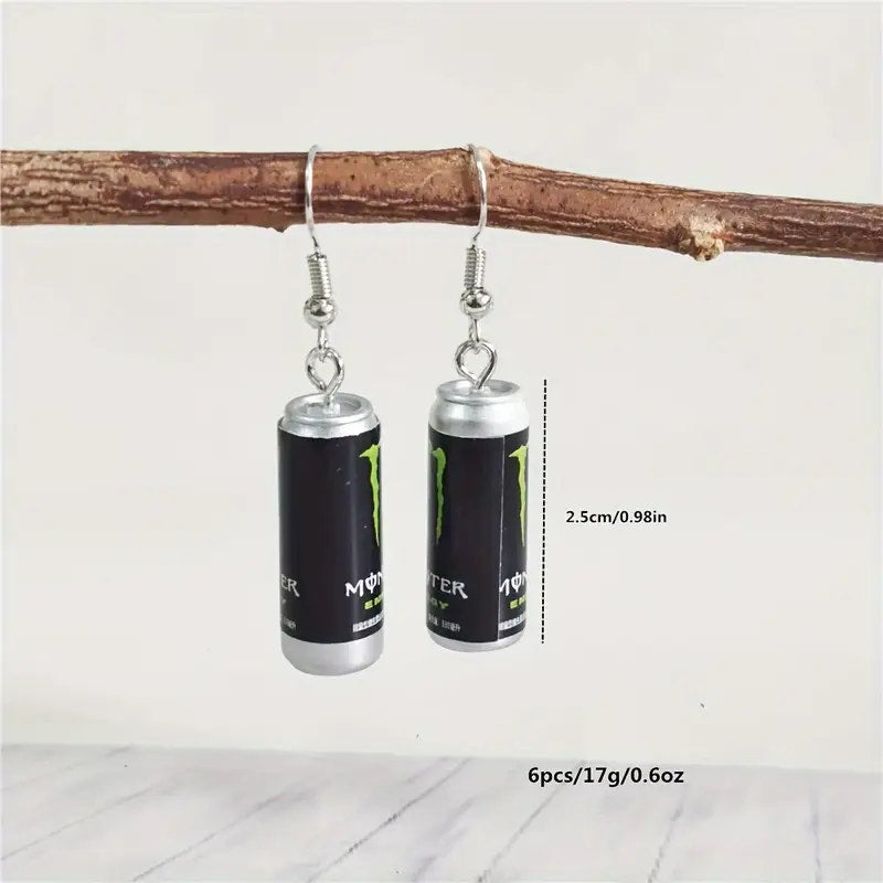 Gamer Energy Soda Drink Novelty Cute, Unique Earrings