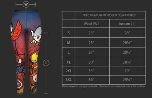 Chibi Marvel Avengers Deadpool Thor Comic Leggings