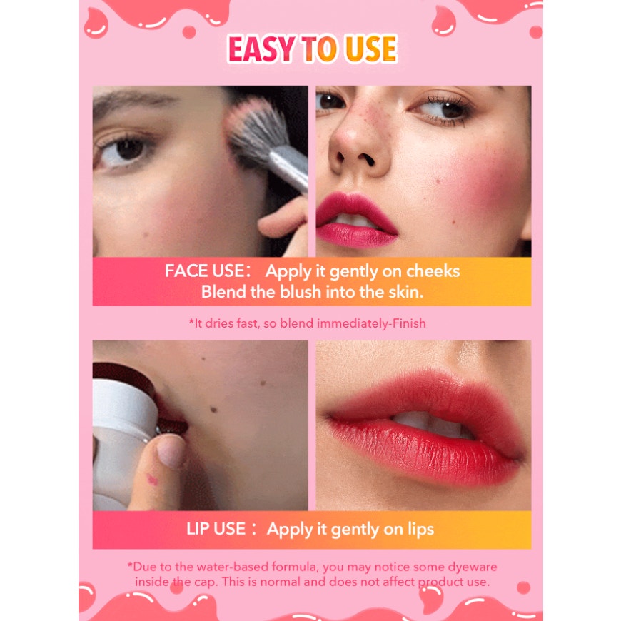 SHEGLAM Jelly Wow Blush Stick – Ahoy Shade – Lip & Cheek Tint in Coral Orange