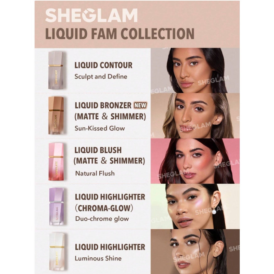 SHEGLAM Liquid Shimmer Bronzer – Terracotta | Medium Neutral Glow for Light