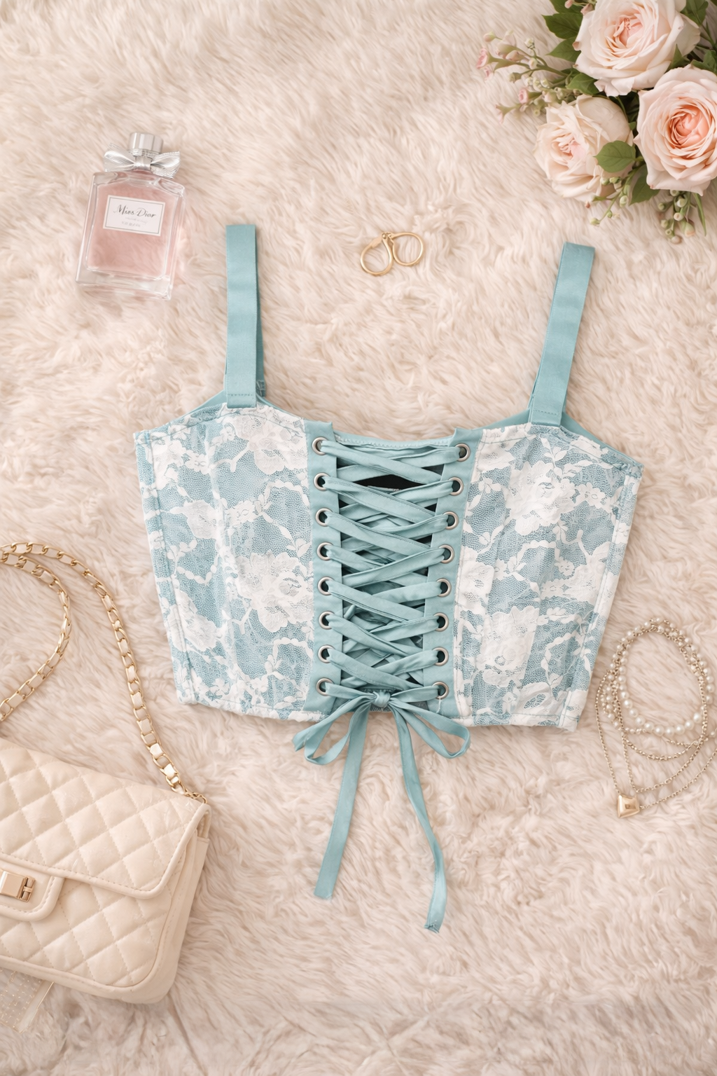 Dolls Kill Current Mood Me Without You Lace Overlay Corset