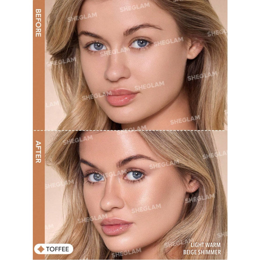 SHEGLAM Liquid Shimmer Bronzer – Toffee | Radiant Glow for Fair to Light Skin