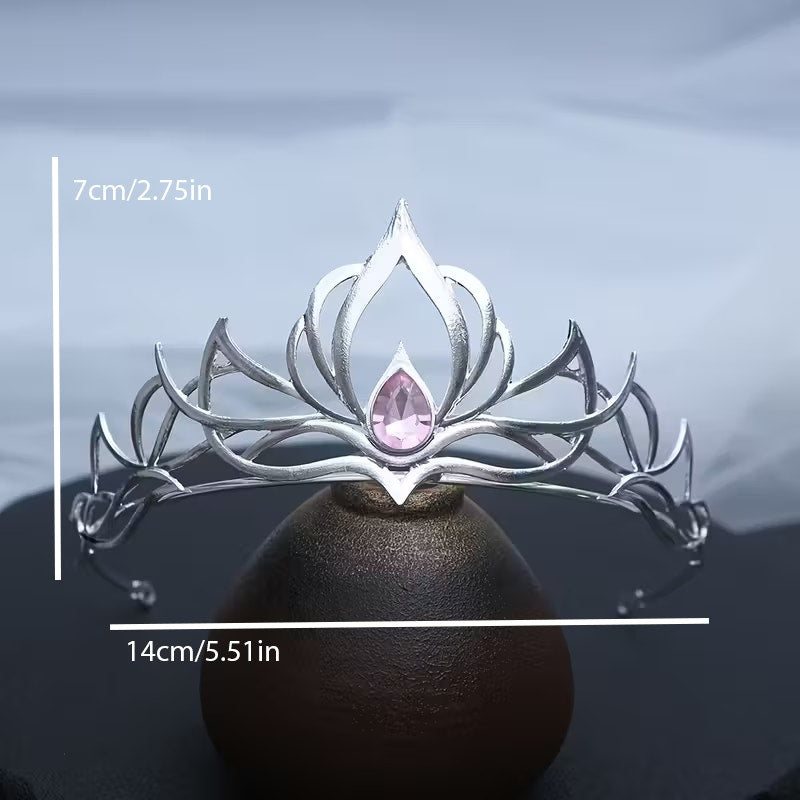 Elegant Queen Elf Silver & Pink Cosplay Costume Tiara Crown