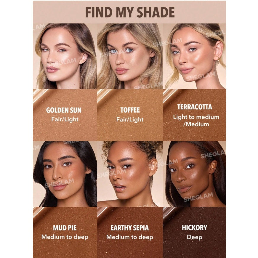SHEGLAM Liquid Shimmer Bronzer – Toffee | Radiant Glow for Fair to Light Skin