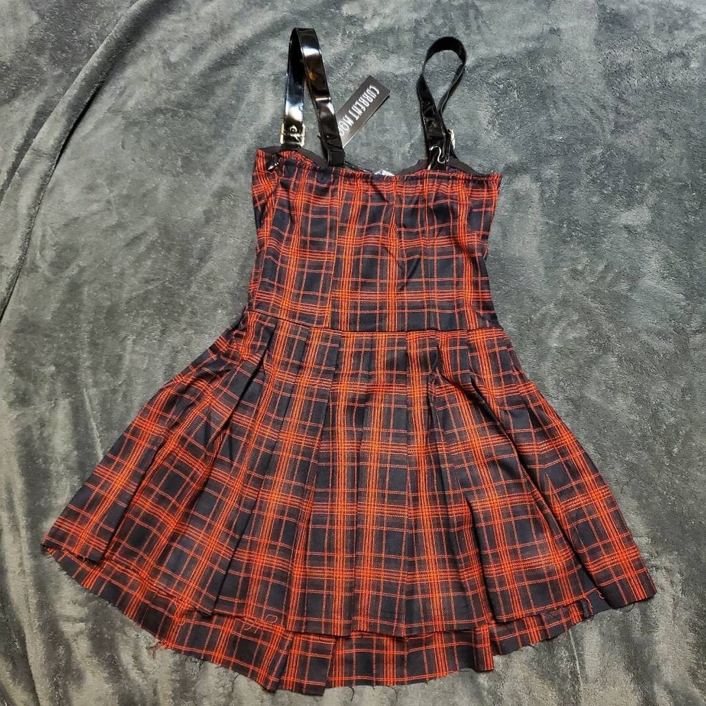 Dolls Kill Current Mood Emo Punk Rock Born To Burn Plaid Mini Dress