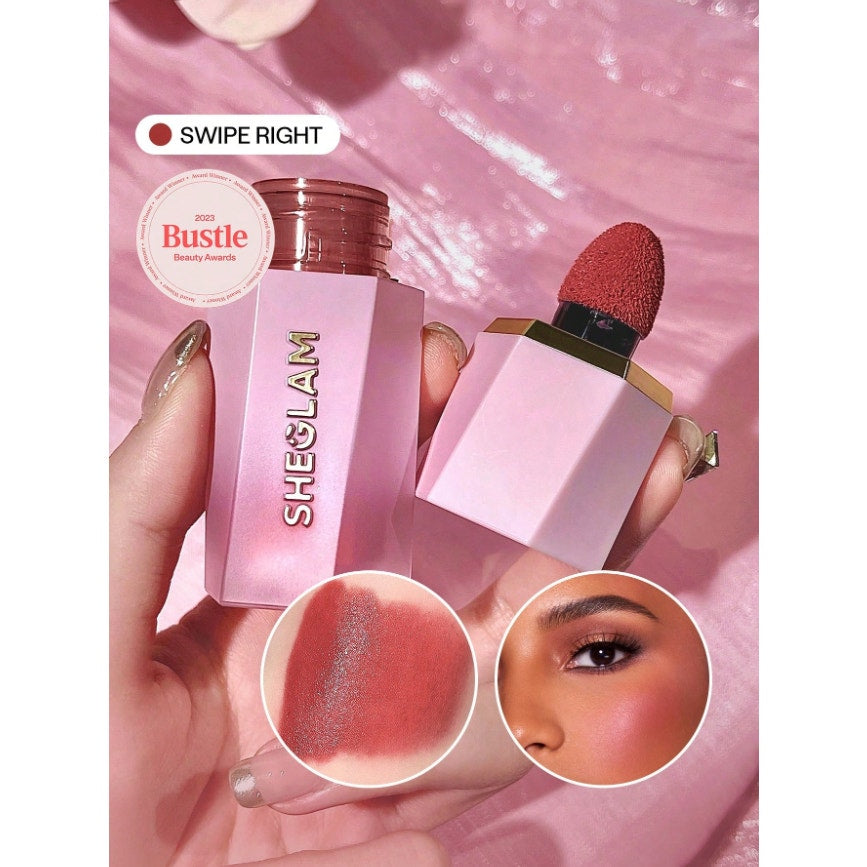 SHEGLAM Color Bloom Liquid Blush - Swipe Right | Matte Deep Magenta Cheek Tint