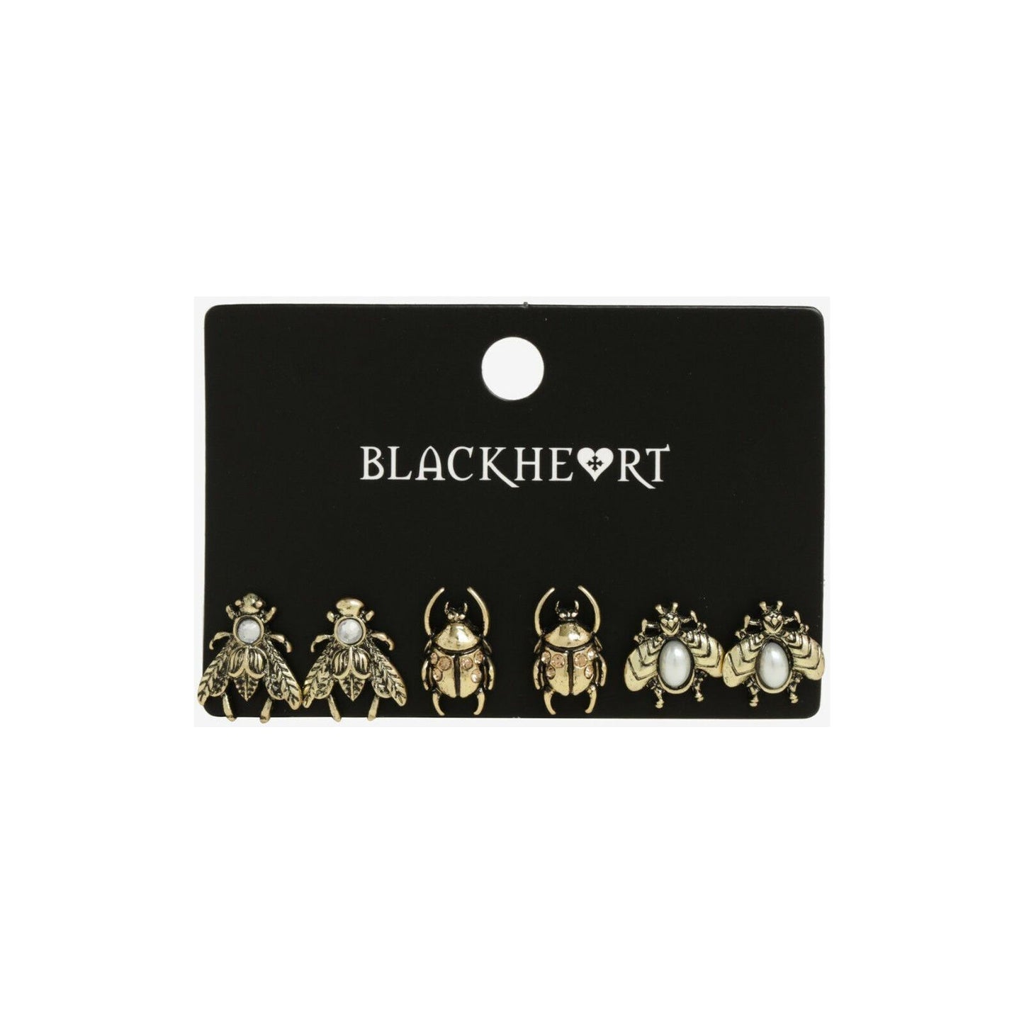 Blackheart Antique Style Bronze Bug, Insect Earrings featuring fly, scarab, firefly