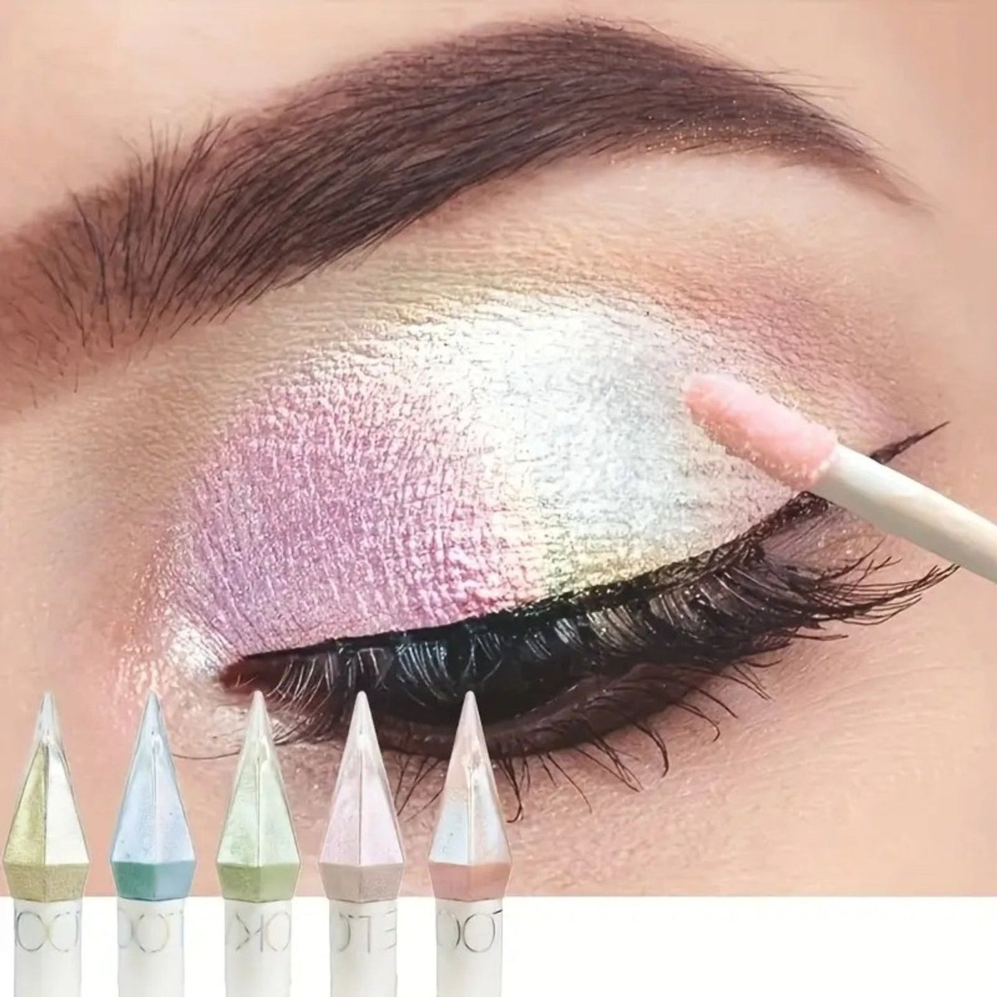 5pcs Holographic Rainbow Liquid Multichrome shimmer eyeshadow Set