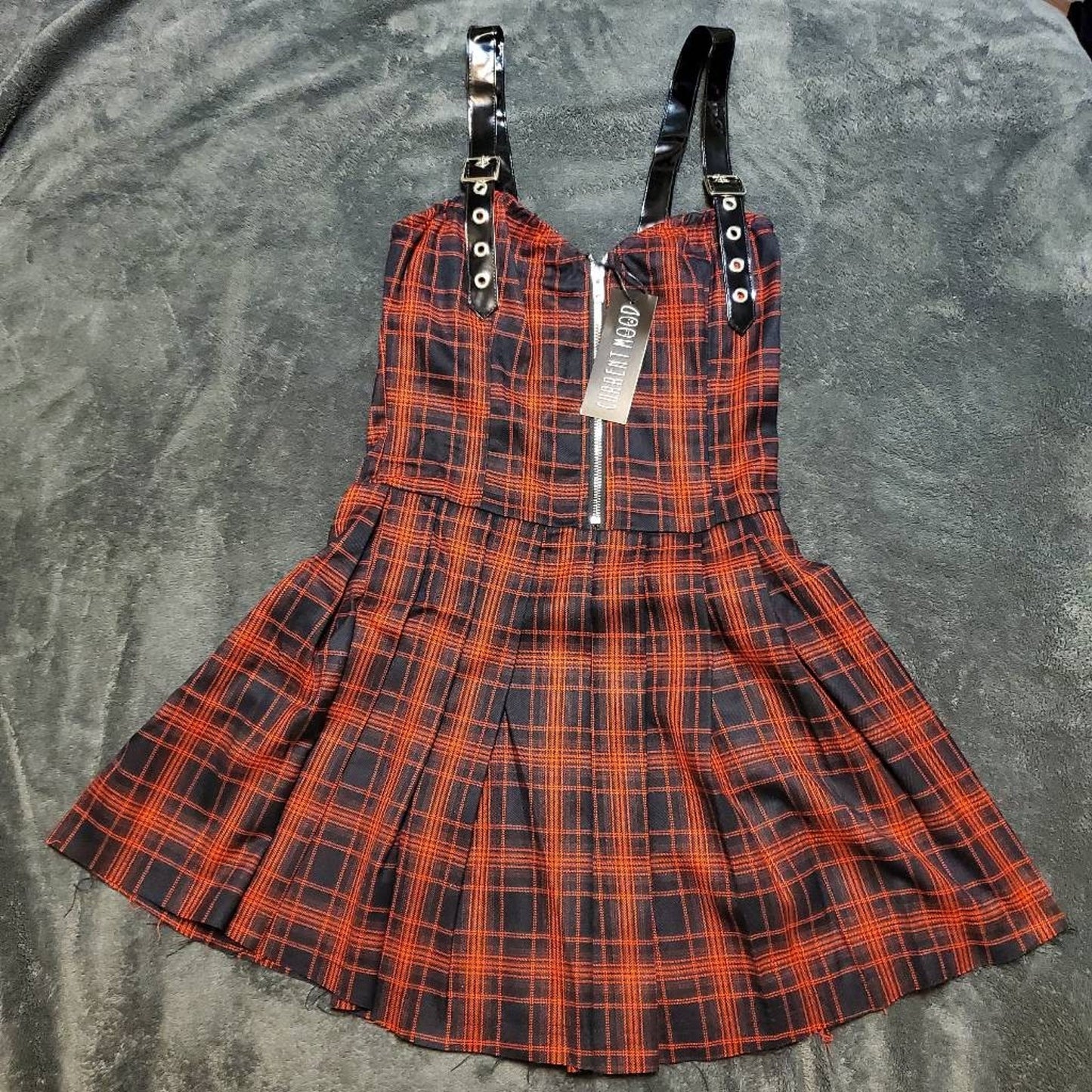 Dolls Kill Current Mood Emo Punk Rock Born To Burn Plaid Mini Dress