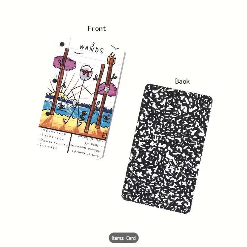 Doodle Tarot Deck for Beginners – Illustrated Study Cards with Meanings