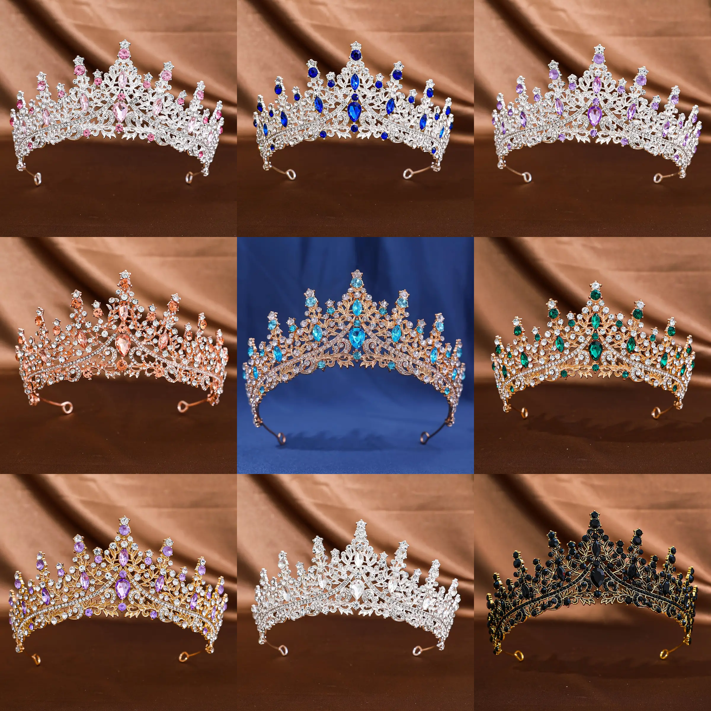 Wicked Silk Prom, Quinceanera Jeweled Crown Tiara Headband