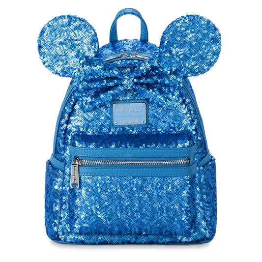 Loungefly Disney Minnie Mouse Blue Sequined Mini Backpack – Hydrangea