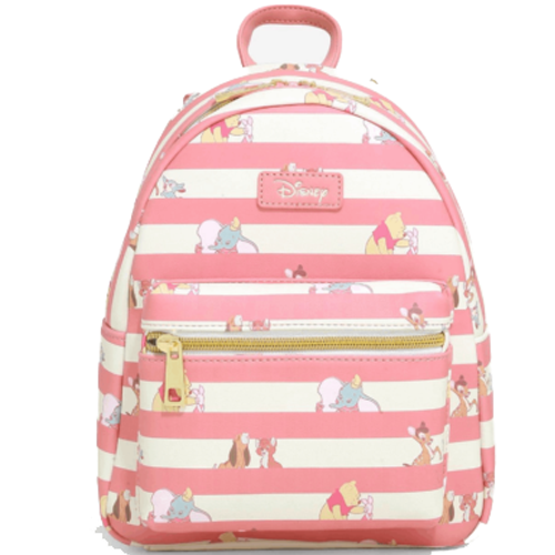 Disney Best Friends Pink and White Stripe Mini Backpack