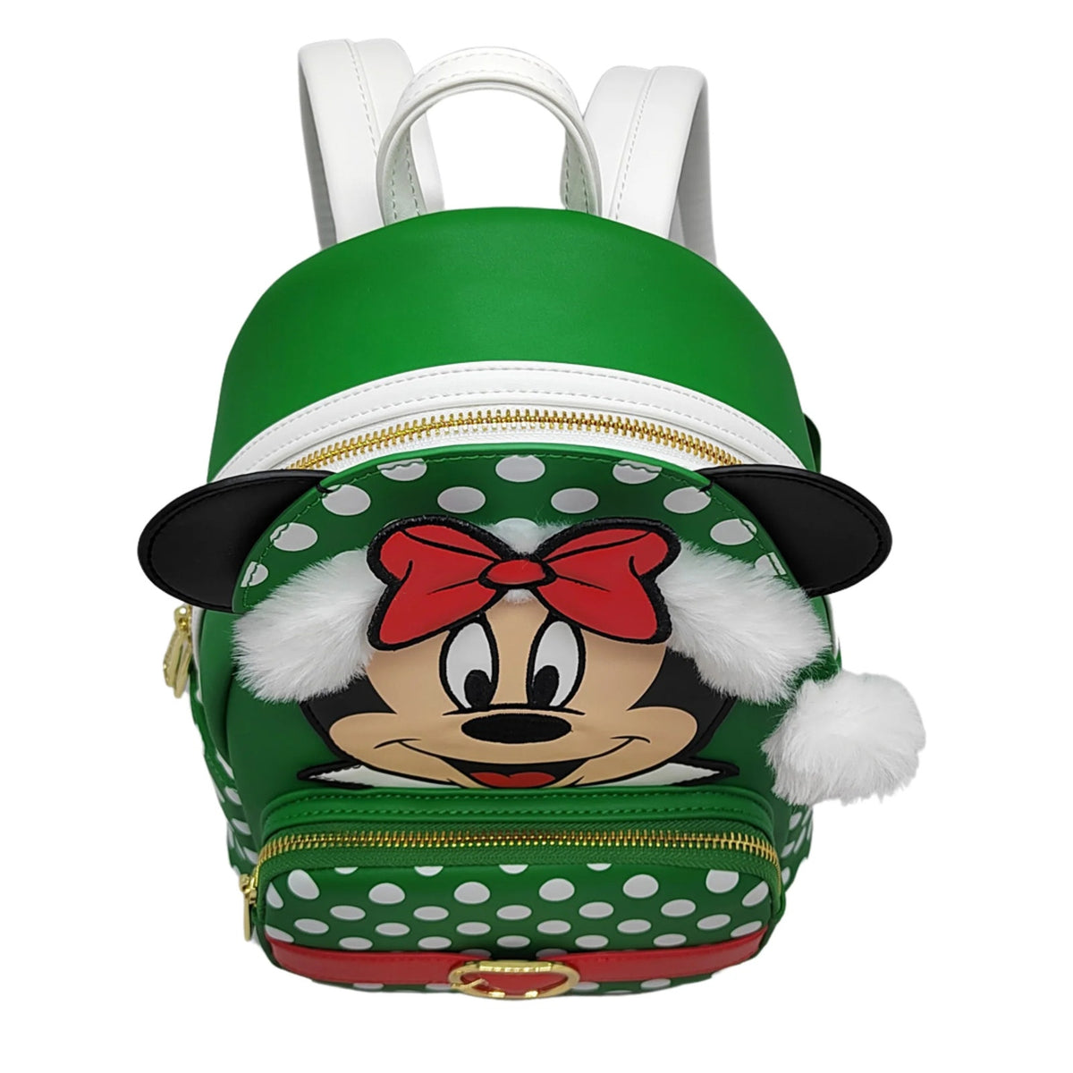 Loungefly Disney Christmas Holiday Polka Dot Elf Minnie Mouse Mini Backpack