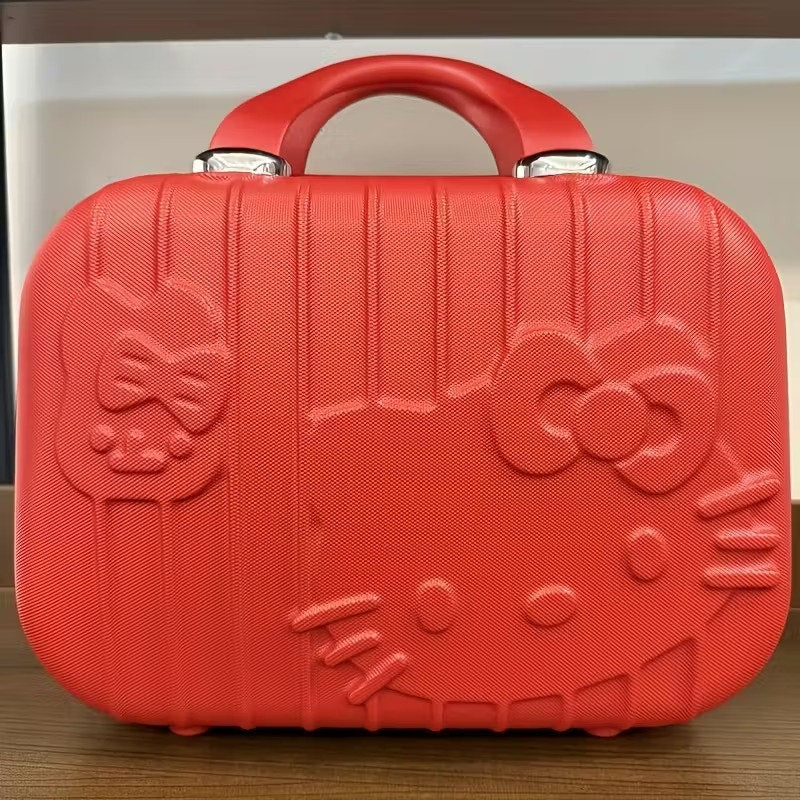 Sanrio Hello Kitty Mini Suitcase, Purse, Makeup Travel Bag Case - Red