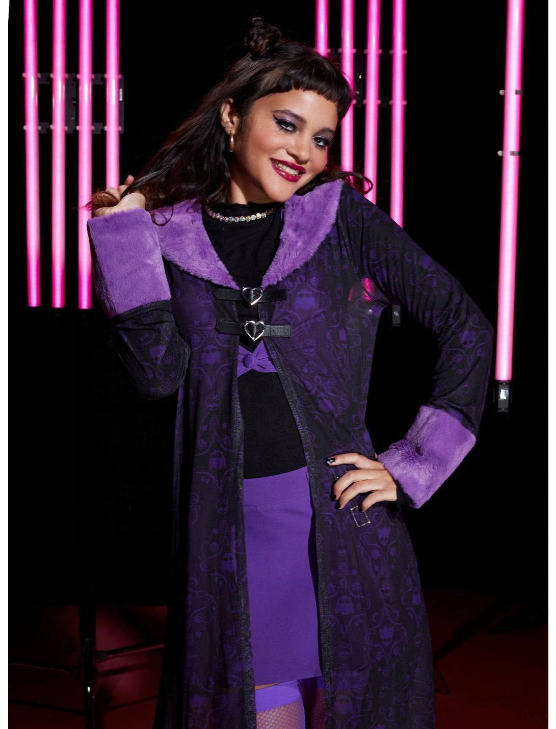 Mattel Monster High Clawdeen Purple Girls Sheer Duster Coat