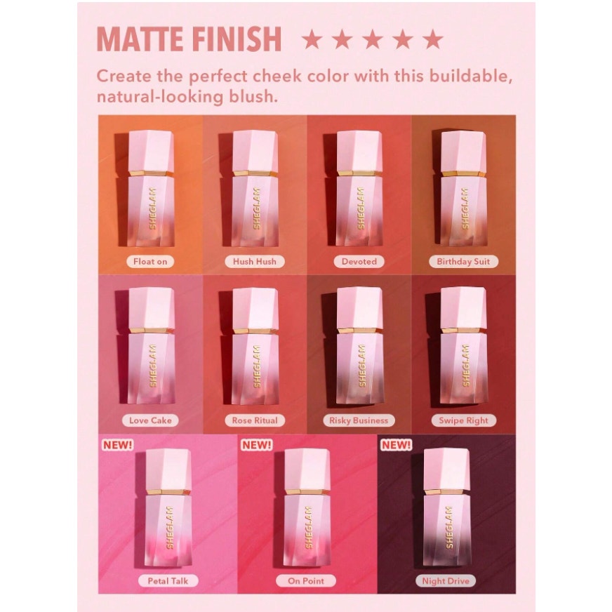SHEGLAM Color Bloom Liquid Blush – Birthday Suit | Matte Finish Coral Nude