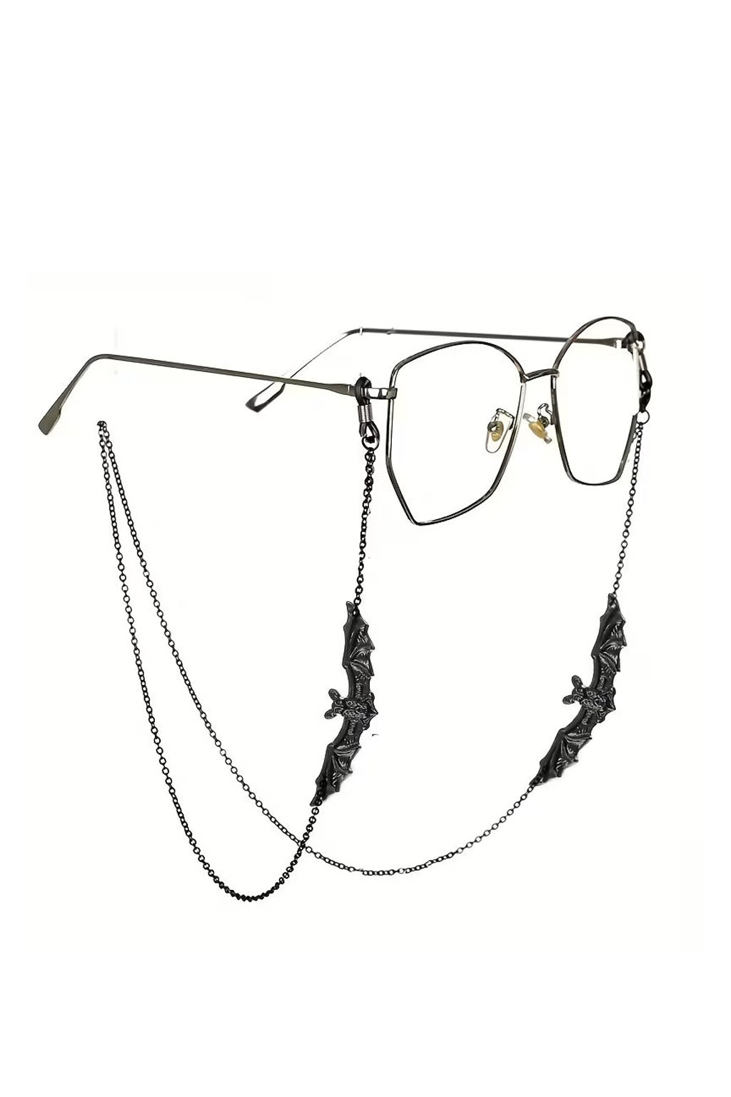 Gothic Bat Eyeglass Chain Black Glasses Holder Necklace Halloween Sunglasses