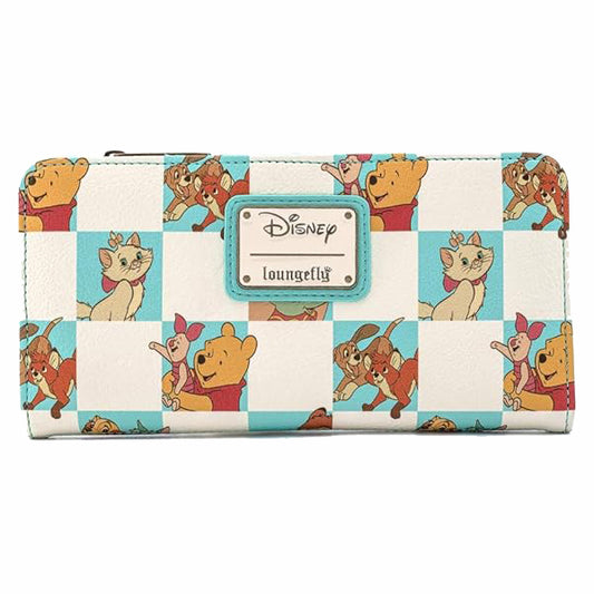 Loungefly Disney Classics Mint Checkered All Over Print Flap Wallet