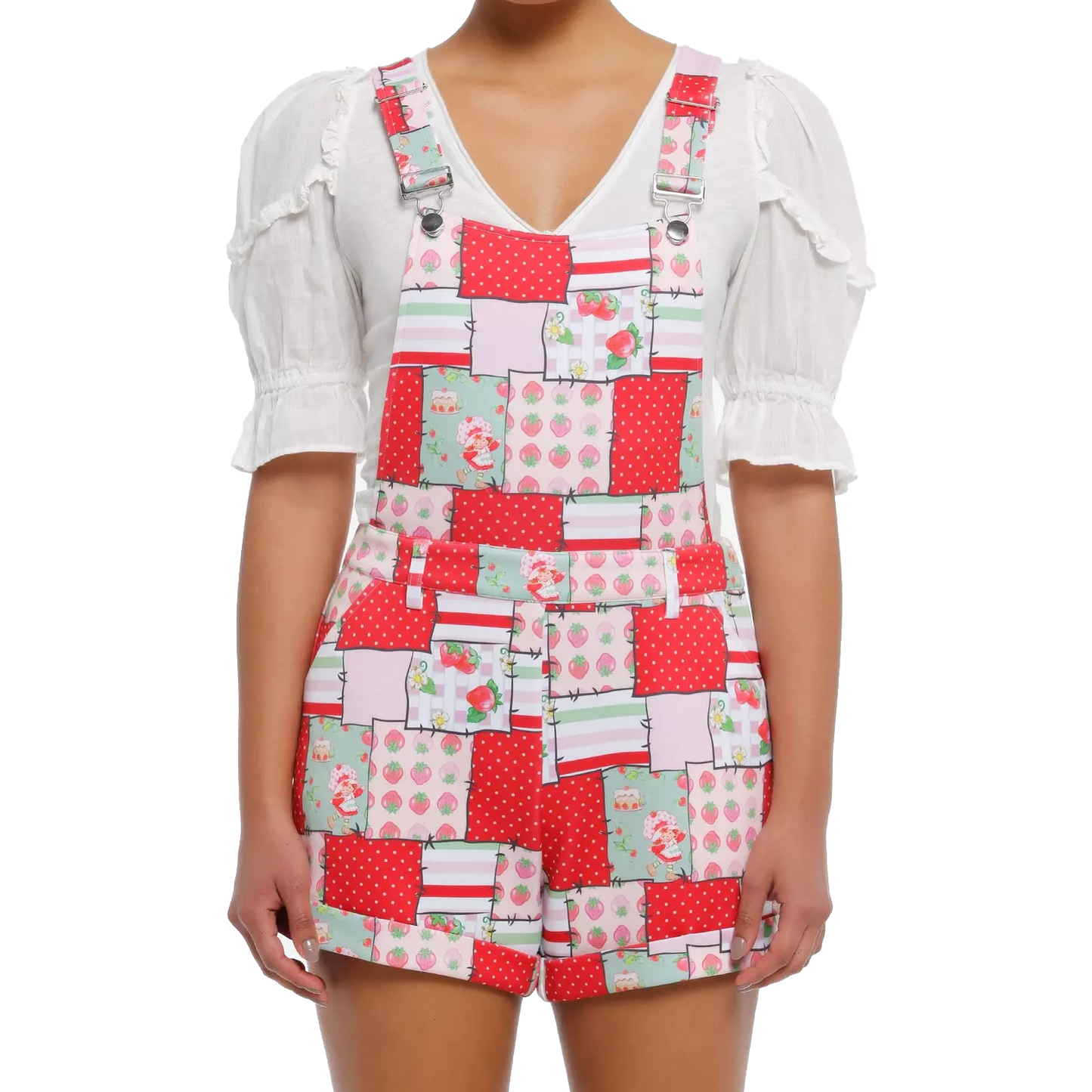 Strawberry Shortcake Patchwork Shortalls XS, S, M, L, XL