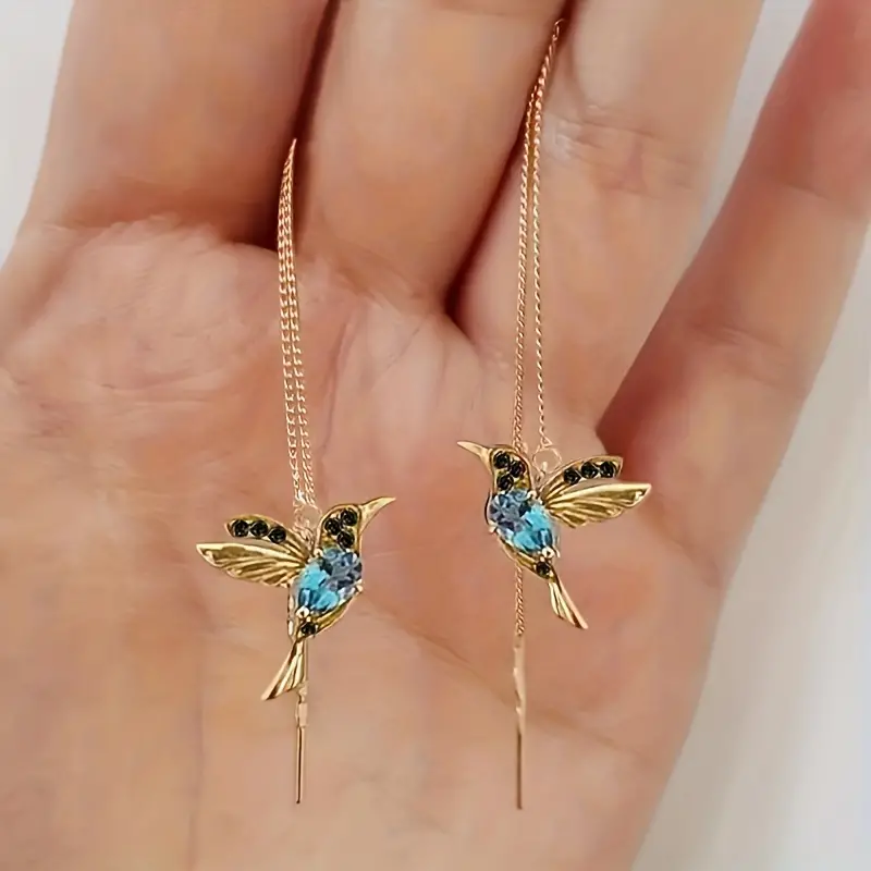 Wicked Silk Cute Dainty Flying Bird Dangling Earrings