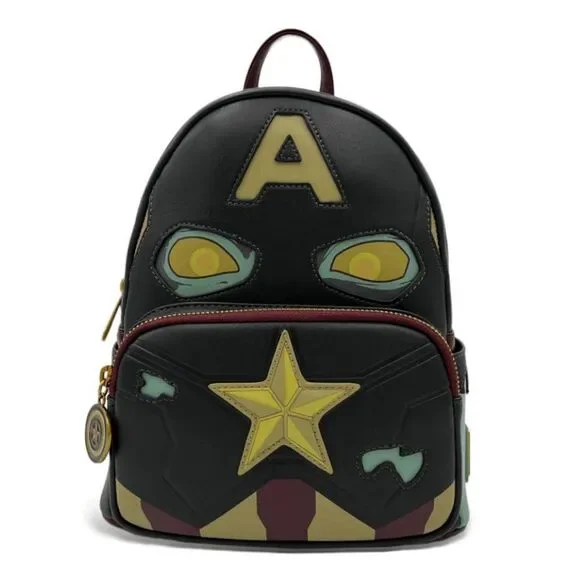 Loungefly Marvel What If? Zombie Captain America Cosplay Backpack Glow in the Dark