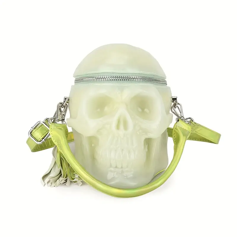 Wicked Silk Goth Emo Punk Glow in the Dark Crossbody Skull Crossbody Purse