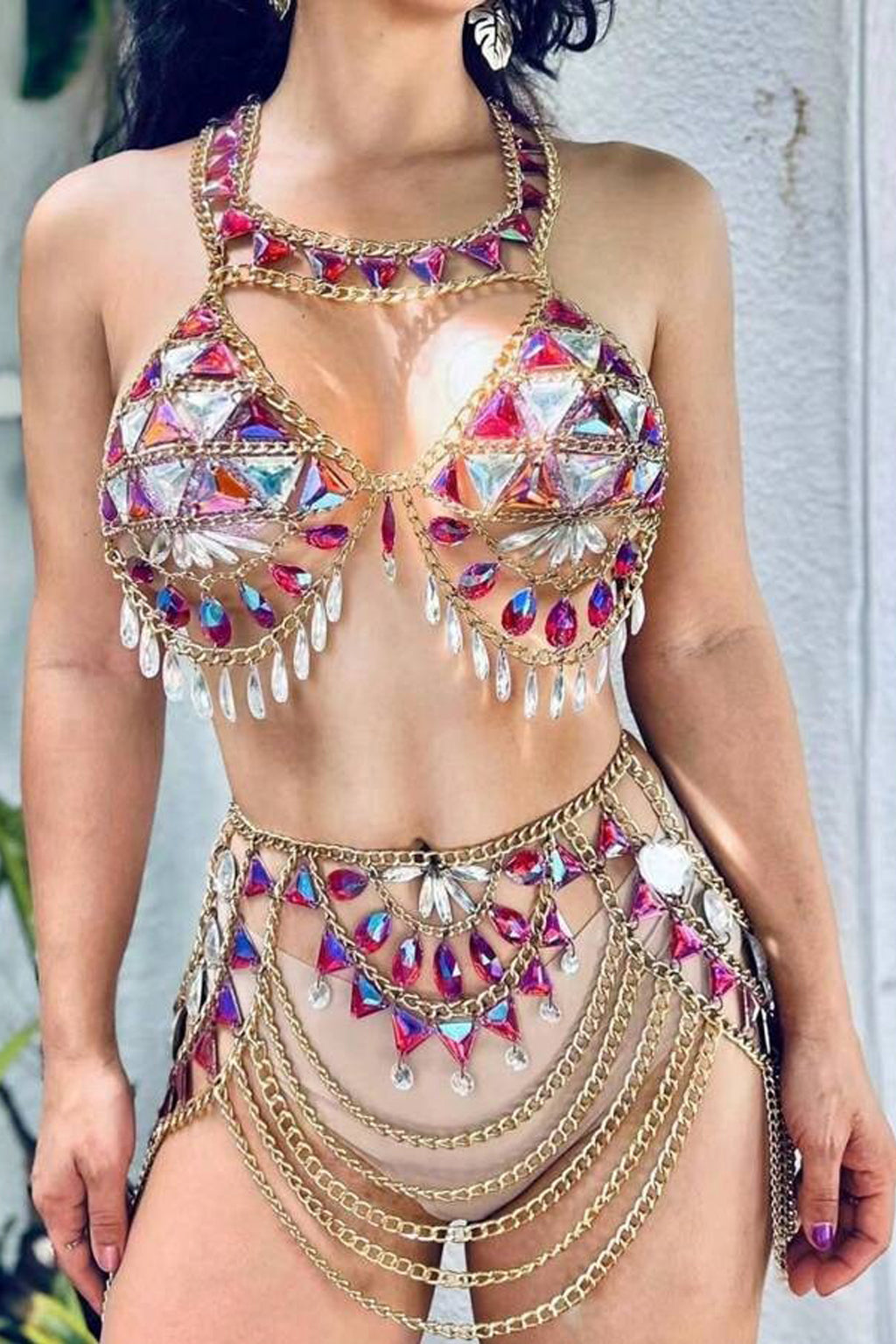Sexy Rave, Party, Fiesta, Mardi Gras, Club Festival Bikini Outfit Set
