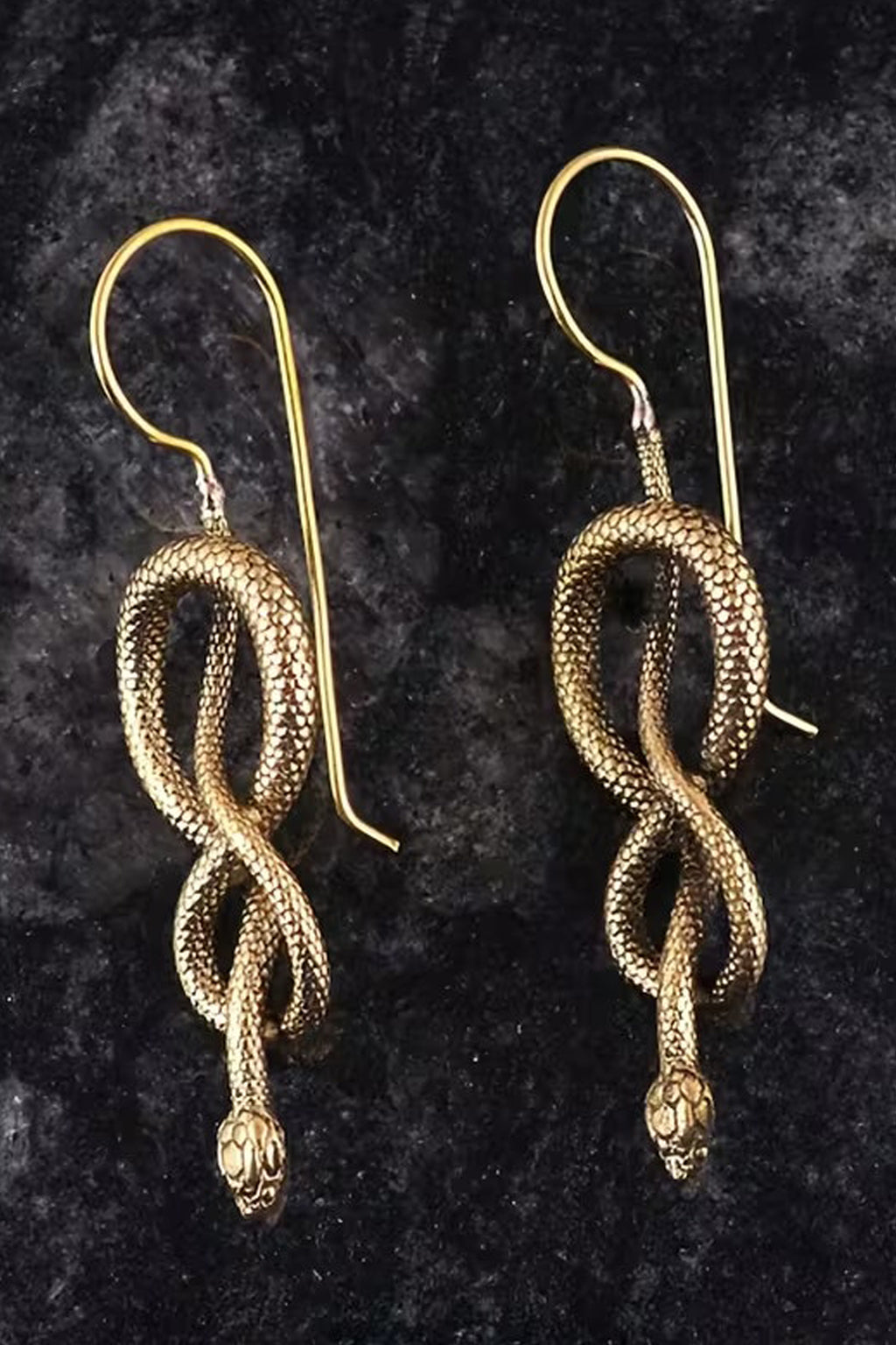 Gold Snake Drop Earrings Dangle Serpent Jewelry Minimalist Statement Earrings