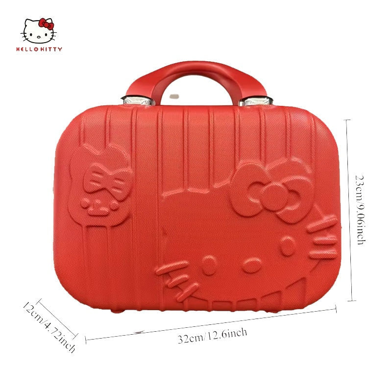 Sanrio Hello Kitty Mini Suitcase, Purse, Makeup Travel Bag Case - Red
