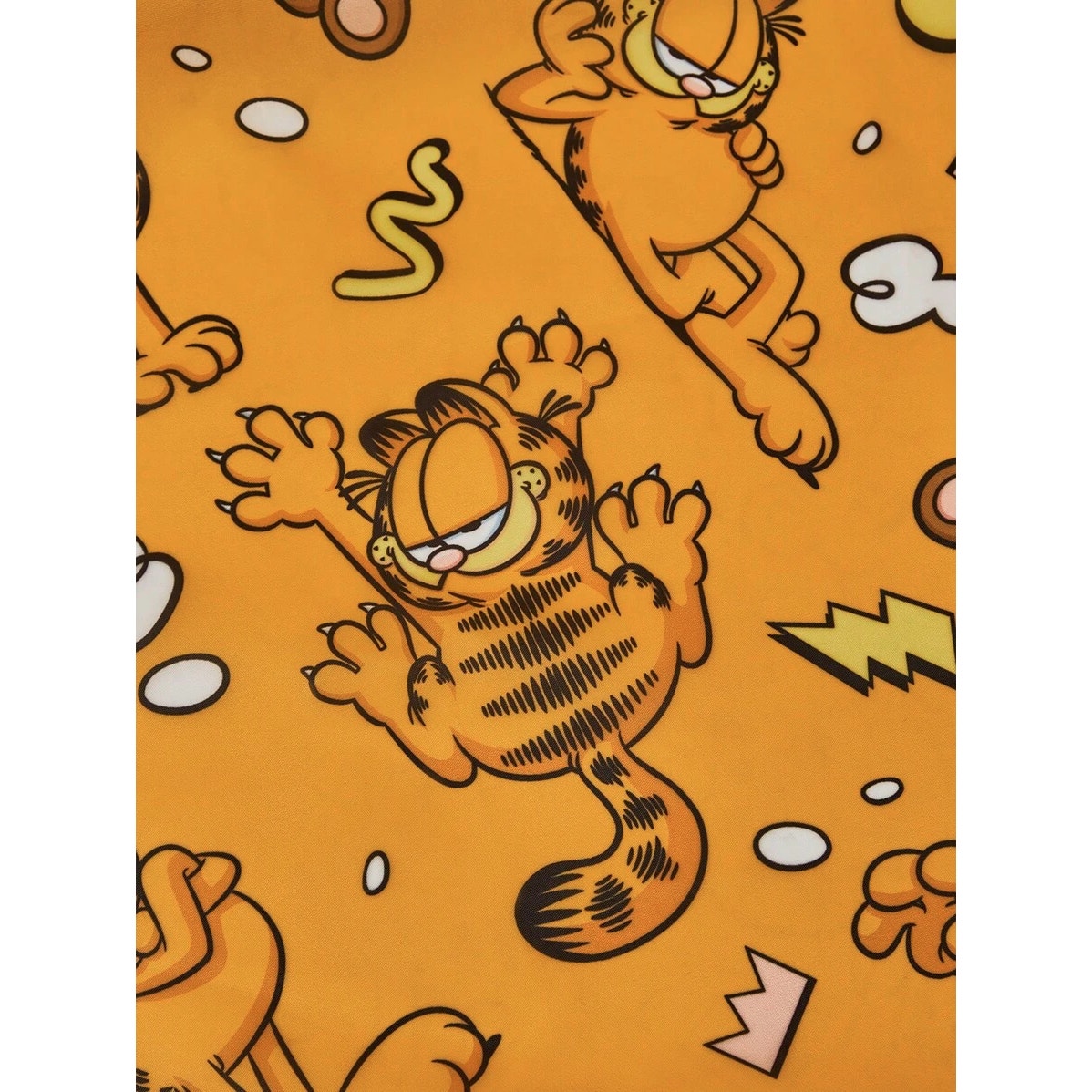 Garfield Foldable Reusable Tote Bag – Orange Eco Shopping Bag with Matching Pouch, 58x44cm