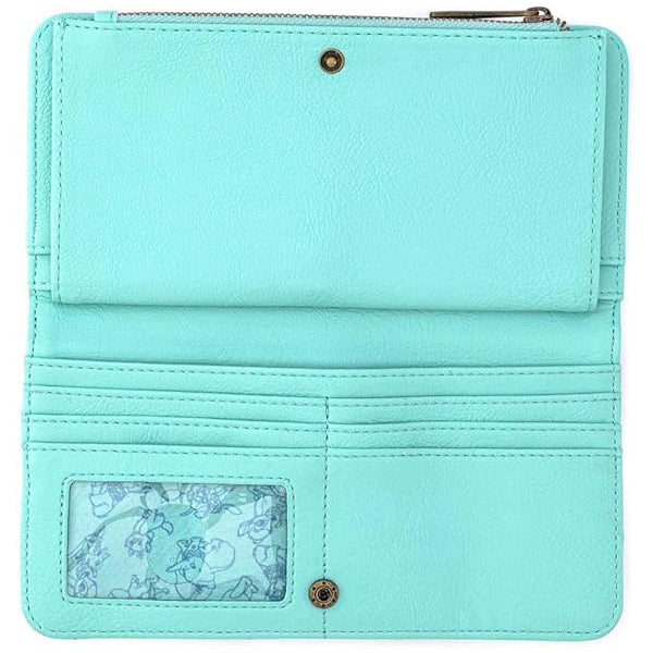 Loungefly Disney Classics Mint Checkered All Over Print Flap Wallet