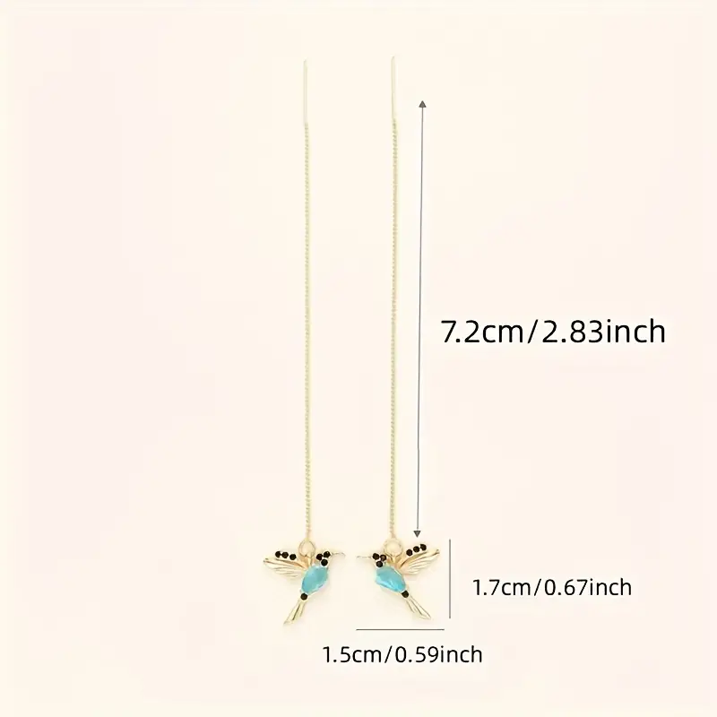 Wicked Silk Cute Dainty Flying Bird Dangling Earrings