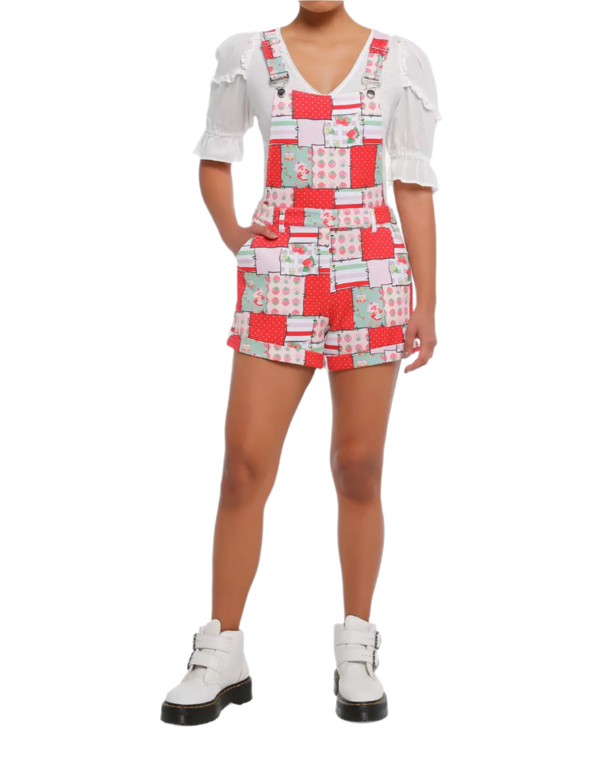 Strawberry Shortcake Patchwork Shortalls XS, S, M, L, XL