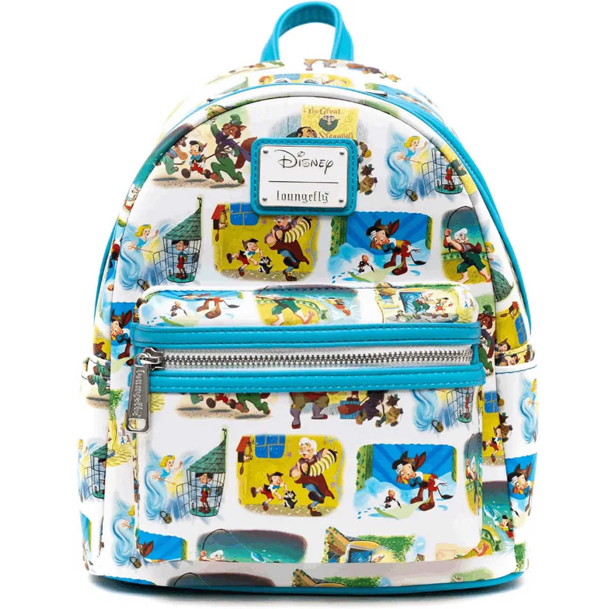 Loungefly Disney Pinocchio Little Golden Book Scenes AOP Backpack + Wallet SET