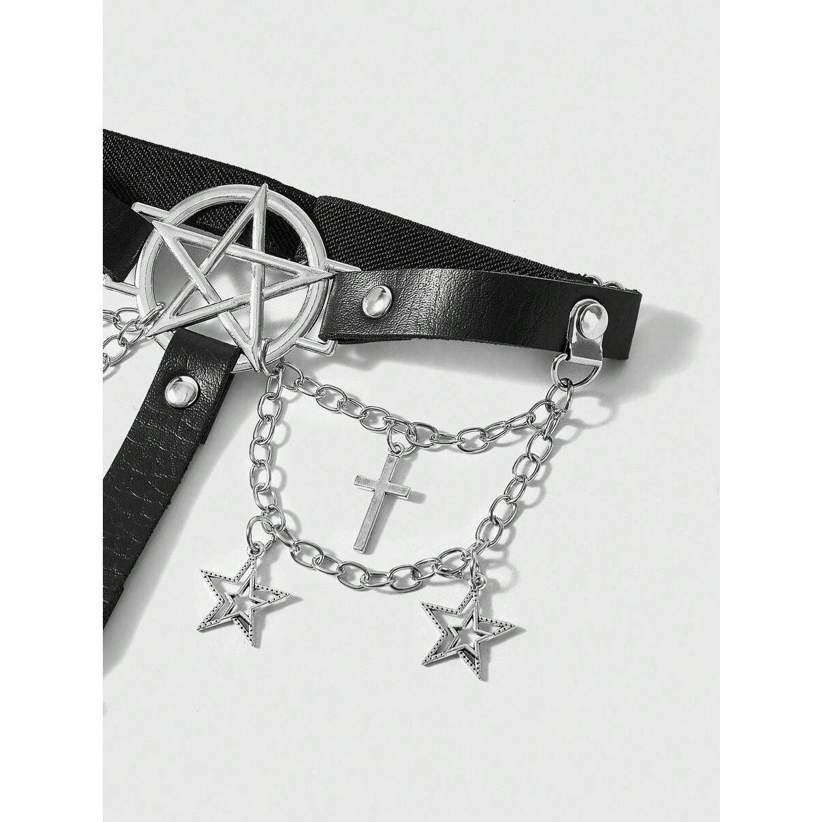 Goth Emo Punk Pentagram Cross & Stars Sexy Leg Garters