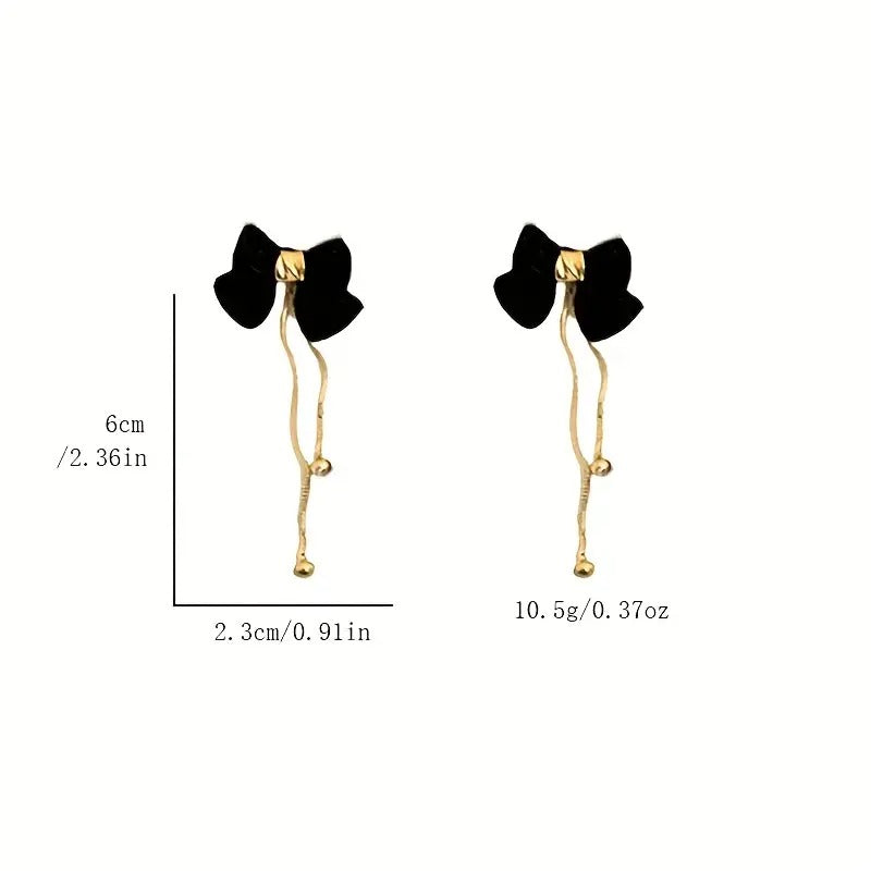 Wicked Silk Elegant Velvet Bow Tassel delicate, classy earrings