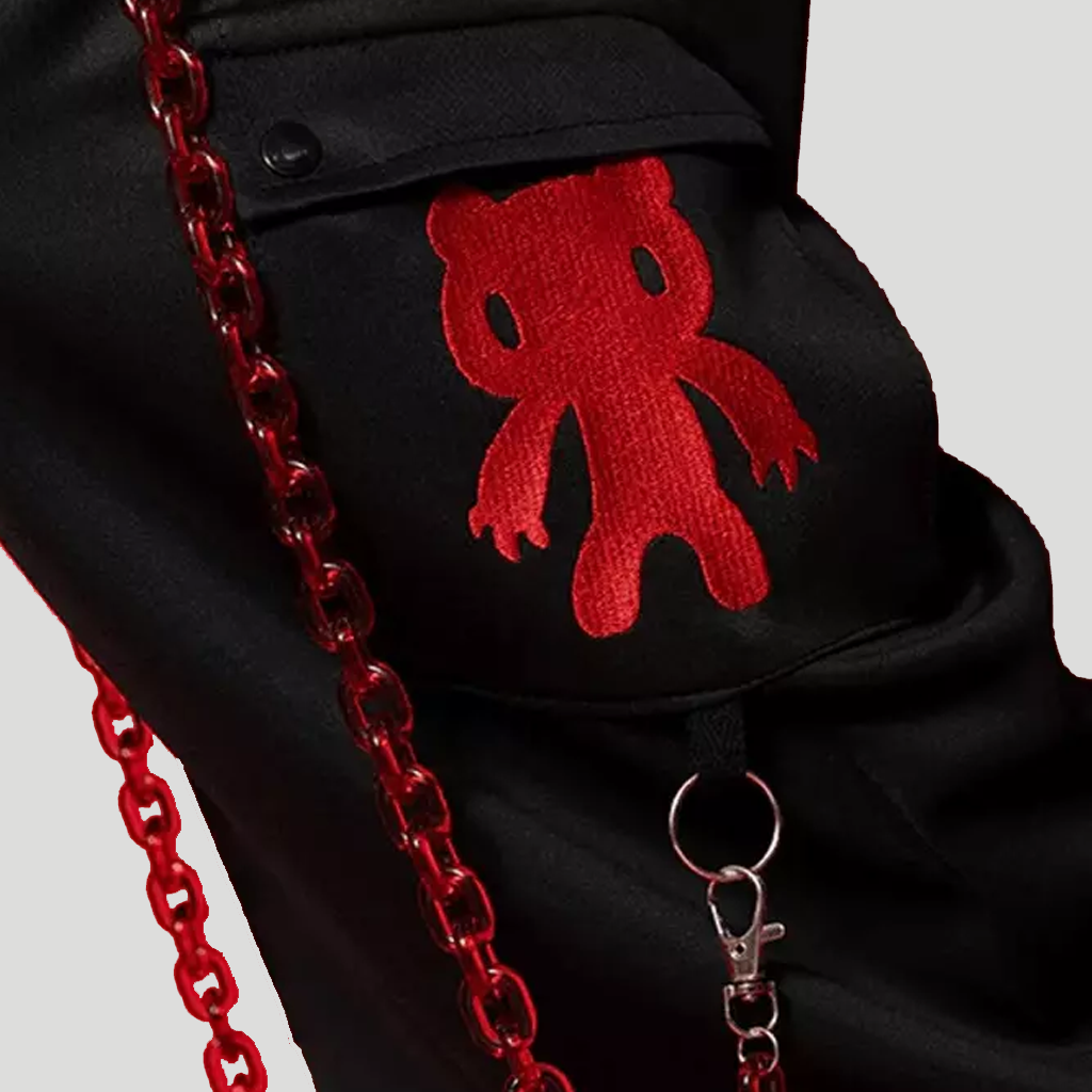 ACDC RAG Gloomy Bear Black Red Tokyo Fashion Kawaii full length pants