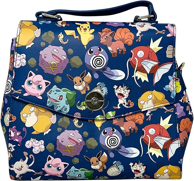 Loungefly Pokemon First Generation Allover Print Crossbody Satchel Handbag Purse