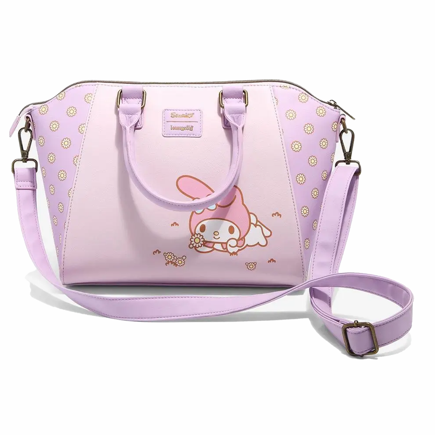 Loungefly Sanrio Hello Kitty My Melody Daisies Purple Satchel Bag Purse