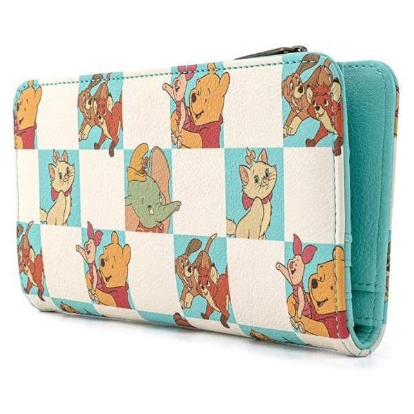 Loungefly Disney Classics Mint Checkered All Over Print Flap Wallet