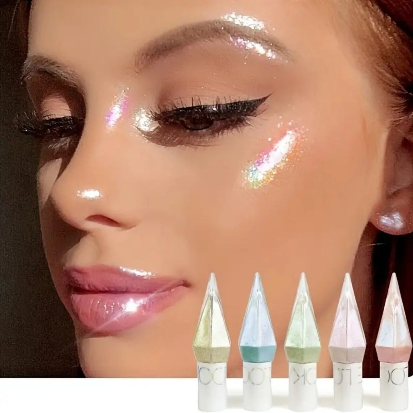 5pcs Holographic Rainbow Liquid Multichrome shimmer eyeshadow Set