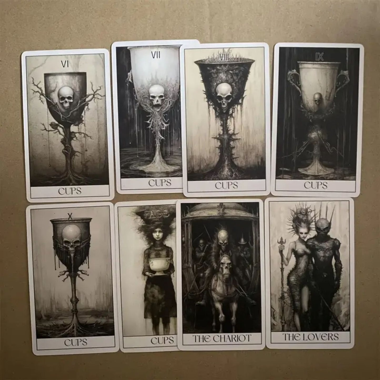 Dark Aesthetic Gothic Horror Movie Inspired Fantasy Tarot Cards Deck